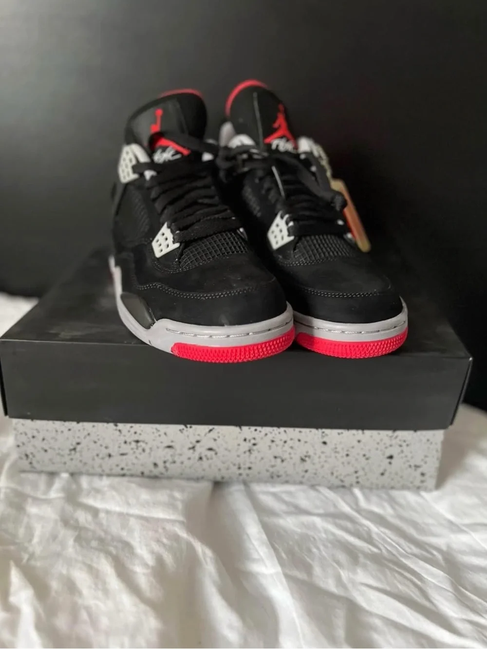 Jordan Kids Sneakers in Black and Red with Gray Accents